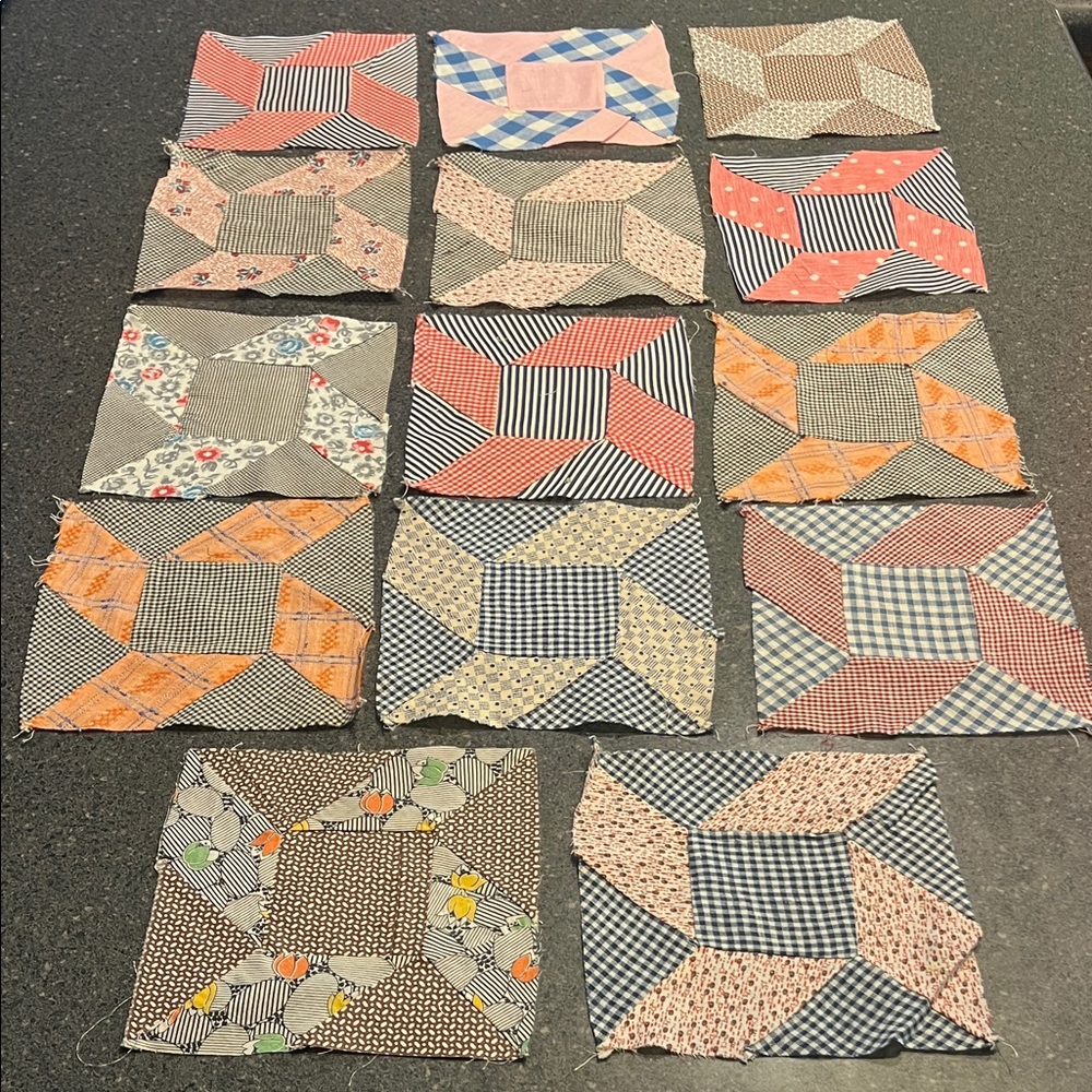 1920’s Feed Sack Quilt Squares -Rare